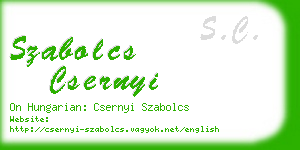 szabolcs csernyi business card